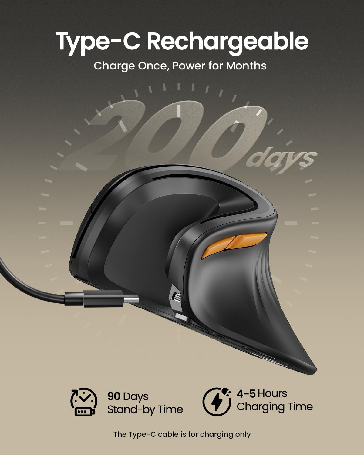EM11 Ergonomic Vertical Wireless Mouse